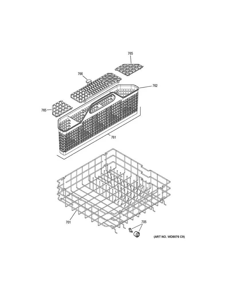GE Dishwasher Cutlery Basket - WG01L00261