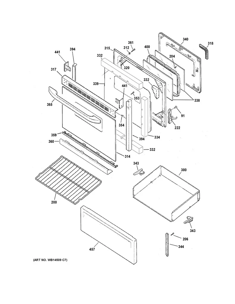 GE Range /Oven Range Drawer Glider, Right Hand - WS01L03189